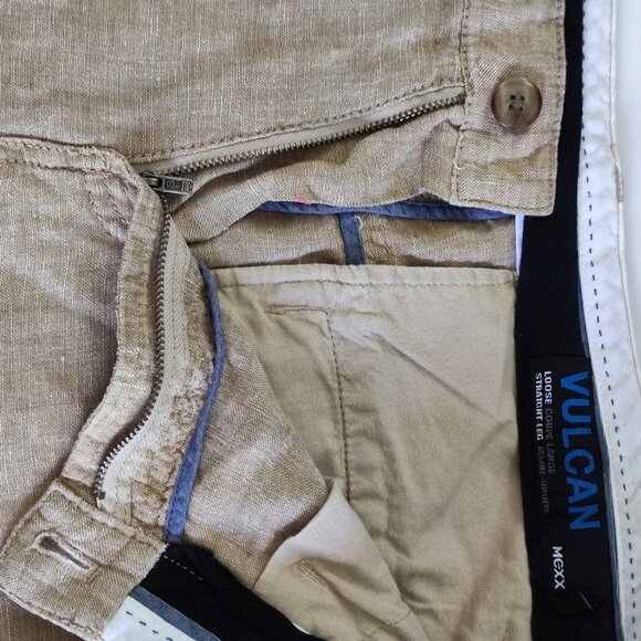 Mexx Vulcan pants loose fit straight leg lightweight bermuda beige men's size 34 - Picture 9 of 11